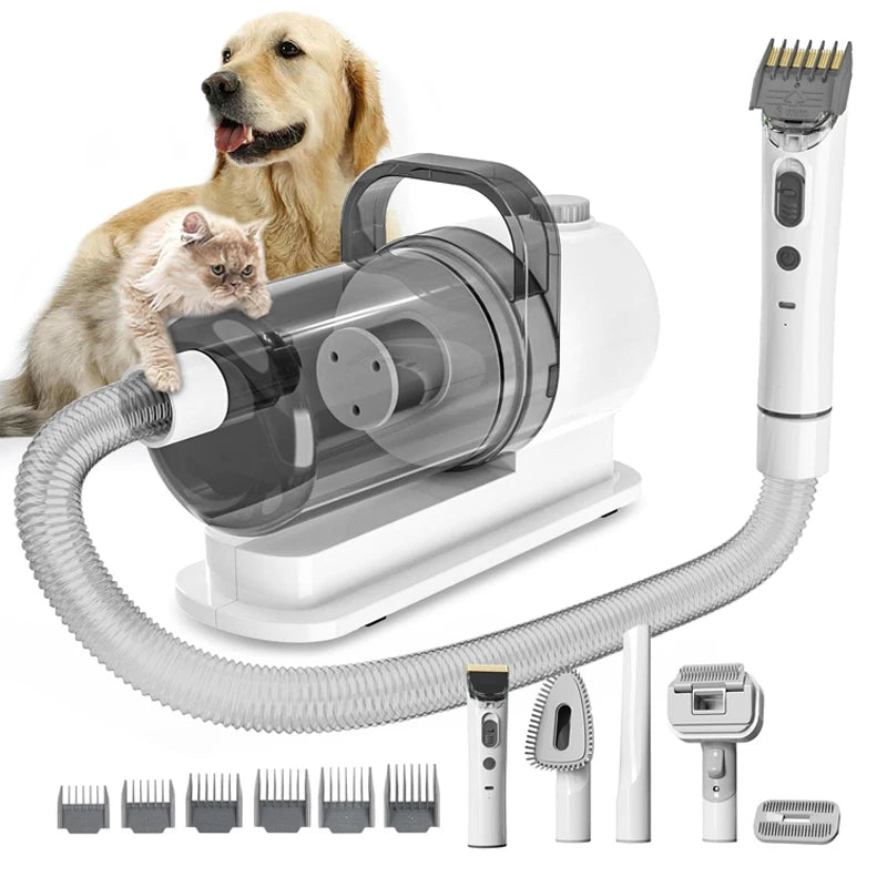 Ultimate 6-in-1 Pet Grooming Kit with Powerful Dog Hair Vacuum - Perfect for Long and Short Hair Dogs and Cats